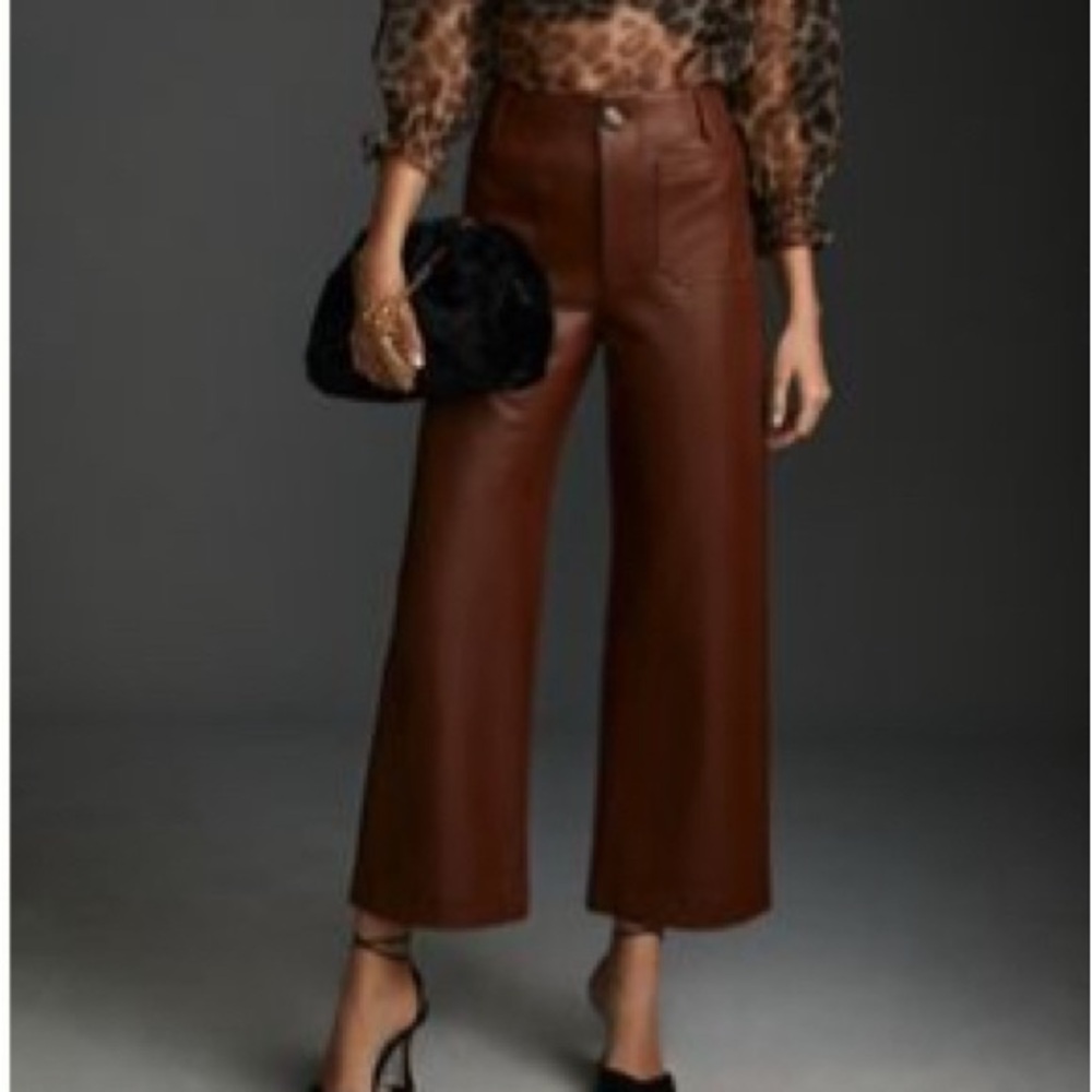 The Colette Faux-Leather Crop
Wide-Leg Pants